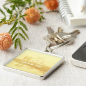 Porte-clés Mariage de la plage de Coeur Jaune (Côté)