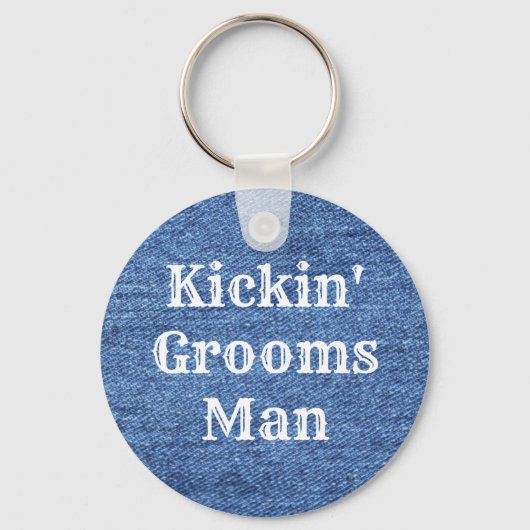 Porte-clés Mariage de thème bleu blanc Denim (Recto)