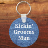 Porte-clés Mariage de thème bleu blanc Denim (Recto)