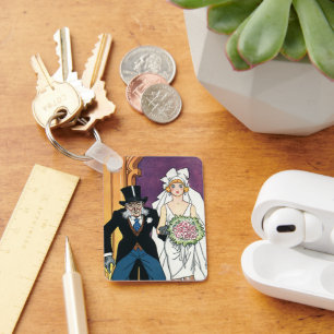 Porte-clés Mariage drôle vintage, romance de mai décembre
