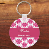 Porte-clés Mariage d'une serveuse Favor Rose Star Flowers V02 (Recto)