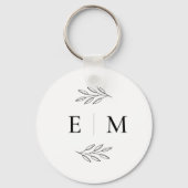 Porte-clés Mariage Élégant Chic Moderne Simple Chic Monogramm (Recto)