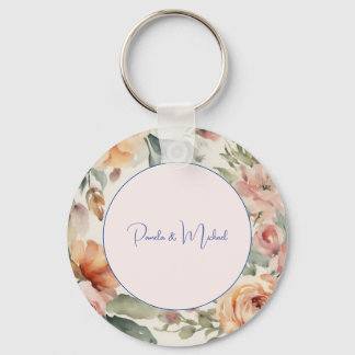Porte-clés Mariage Élégant minimaliste classique floral