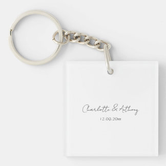 Porte-clés Mariage Élégante Calligraphie Créative Noir Blanc
