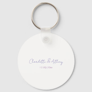 Porte-clés Mariage Élégante Calligraphie Noms & Date Créatifs