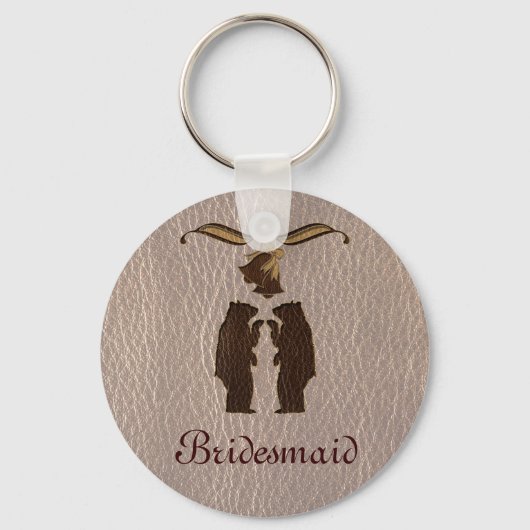 Porte-clés Mariage en cuir doux (Recto)