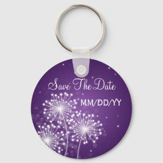 Porte-clés Mariage Enregistrer La Date Été Étincelle Violet