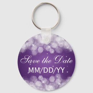 Porte-clés Mariage Enregistrer La Date Fête Étincelle Violet