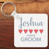 Porte-clés Mariage et mariage 5 Heart Groom (Recto)