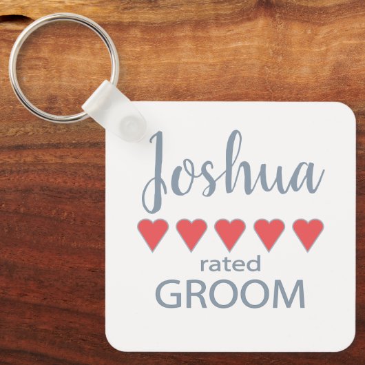 Porte-clés Mariage et mariage 5 Heart Groom (Recto)