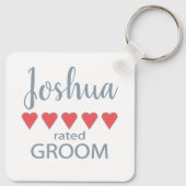 Porte-clés Mariage et mariage 5 Heart Groom (Dos)