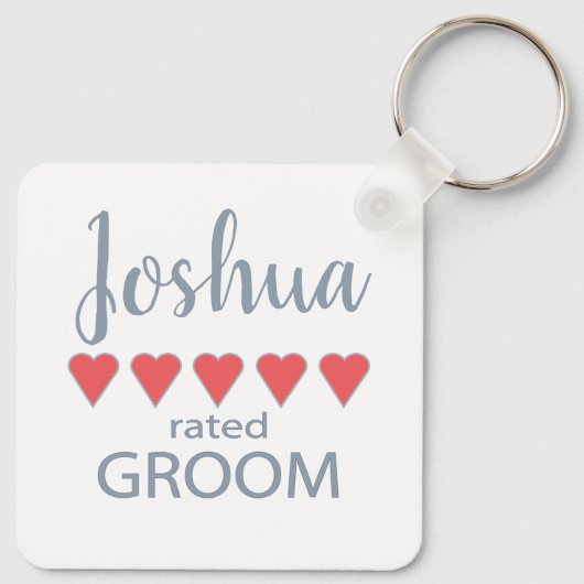 Porte-clés Mariage et mariage 5 Heart Groom (Dos)