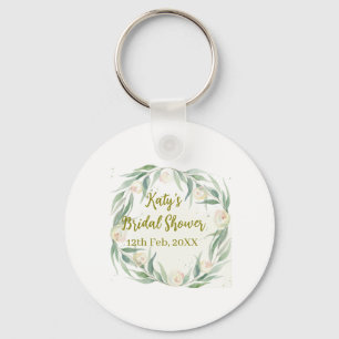 Porte-clés Mariage eucalyptus vert floral nom date allez