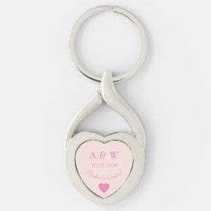Porte-clés Mariage Favor Peach Merci de venir Date Coeur