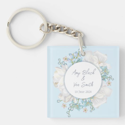 Porte-clés Mariage floral bleu Tulip (Devant)