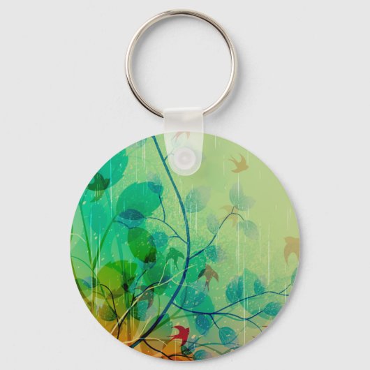 Porte-clés Mariage floral de printemps moderne (Recto)