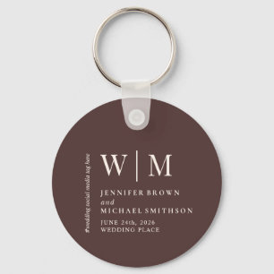 Porte-clés Mariage Formel Beige Brun Chocolat Double