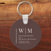 Porte-clés Mariage Formel Marron Chocolat Double Beige (Recto)