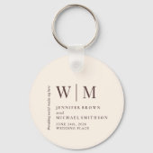 Porte-clés Mariage Formel Marron Chocolat Double Beige (Verso)
