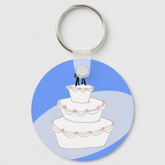 Porte-clés Mariage Gâteau Deux Pièces (Recto)