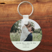 Porte-clés Mariage minimal simple Enregistrer la date Photo v (Recto)