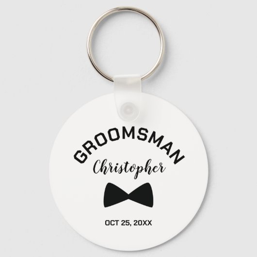 Porte-clés Mariage personnalisé Groomsman moderne (Recto)