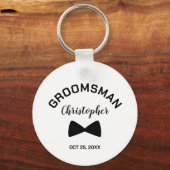 Porte-clés Mariage personnalisé Groomsman moderne (Recto)