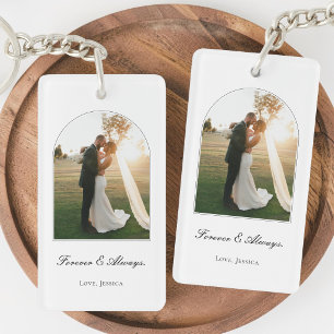 Porte-clés Mariage personnalisé sous une arche Photo de coupl