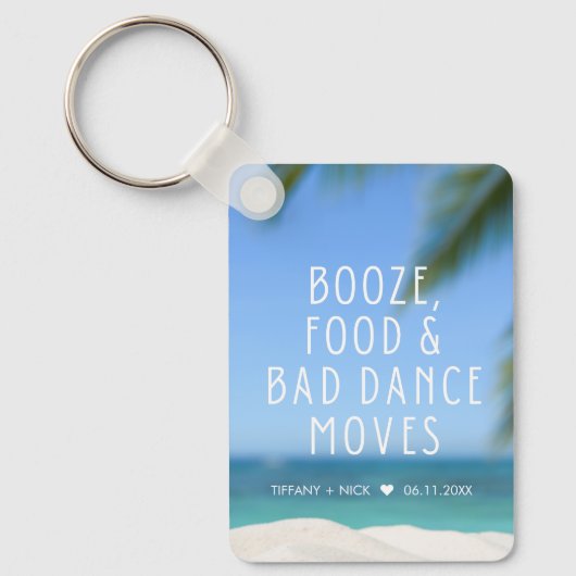 Porte-clés Mariage plage Favor Funny (Recto)