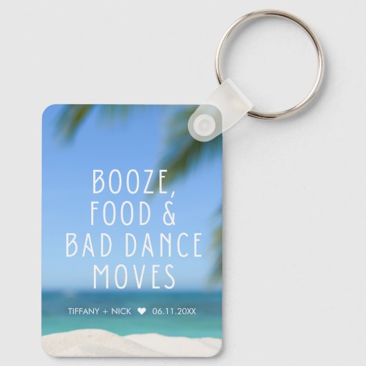 Porte-clés Mariage plage Favor Funny (Verso)