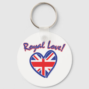 Porte-clés Mariage royal, Royal Love, Union Jack Heart