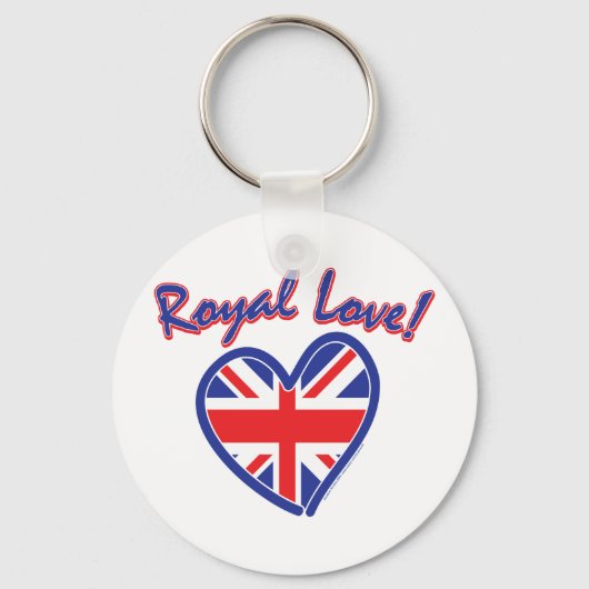 Porte-clés Mariage royal, Royal Love, Union Jack Heart (Recto)
