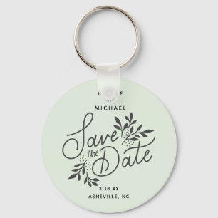 Porte-clés Mariage Sauvegarder la date Calligraphie Monnaie b
