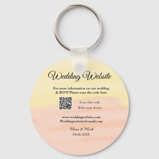 Porte-clés Mariage site web ajouter Q R code scanner ajouter  (Verso)