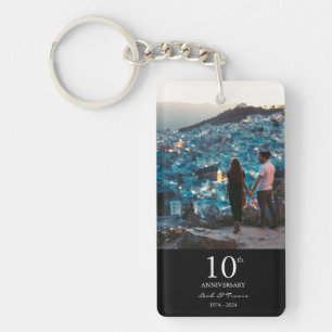Porte-clés Mariage sur mesure photo chic noir blanc anniversa