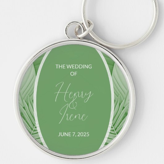 Porte-clés Mariage tropical vert (Devant)