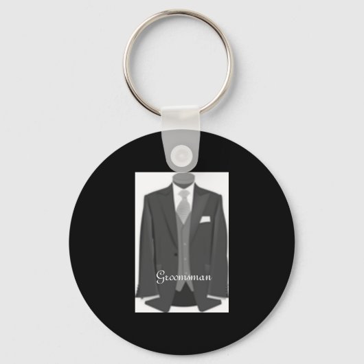 Porte-clés Mariage Tuxedo Groomsman Porte - clé (Recto)