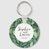Porte-clés Mariage Whimsical Green Feuille (Recto)