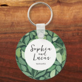 Porte-clés Mariage Whimsical Green Feuille (Recto)