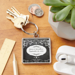 Porte-clés Mariages à la typographie sur tableau noir