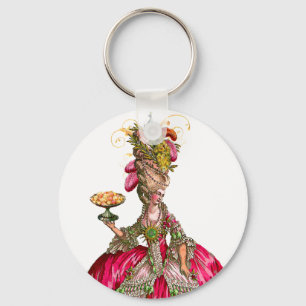 Porte-clés Marie Antoinette and Peacock Key Chain
