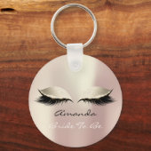 Porte-clés Mariée À Être Blush Ivory Girly Maquillage Lashes  (Recto)
