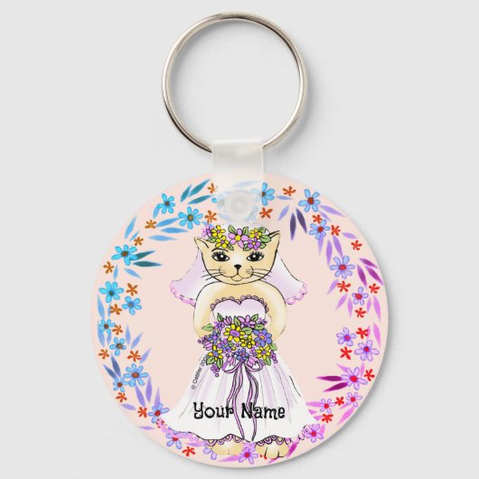 Porte-clés Mariée Chat (Recto)
