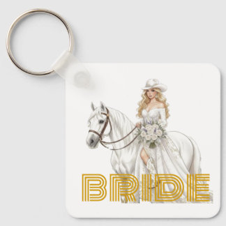 Porte-clés mariée cowgirl