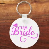 Porte-clés Mariée d'équipe, art du mot rose (Recto)