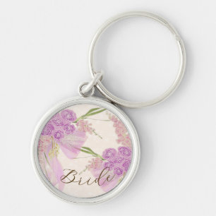 Porte-clés Mariée Orchidée Ombré Nœud et Bouquet-mariées