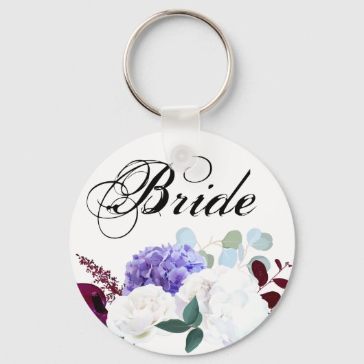 Porte-clés Mariée Porte - clé Lavender Hibiscus sur blanc (Recto)