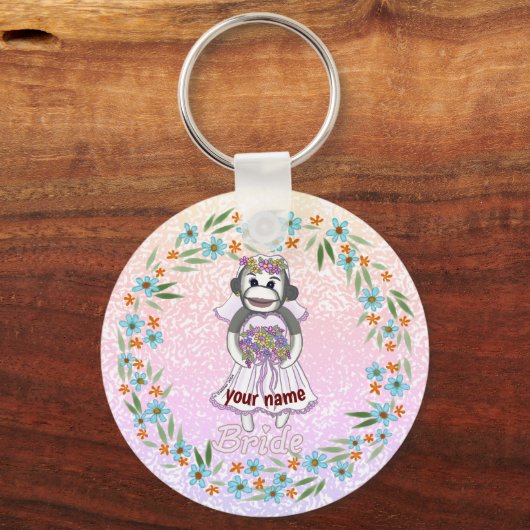 Porte-clés Mariée Singe de Chaussette  (Recto)