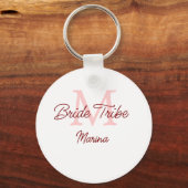 Porte-clés Mariée tribe monogramme rouge douche nuptiale simp (Recto)