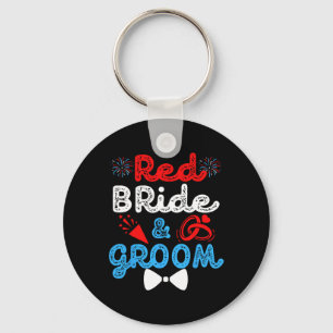 Porte-clés Mariés rouge et mariée drôle mariage fête de maria
